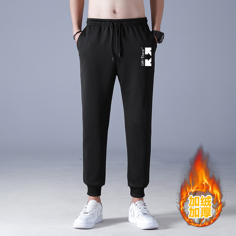 2021 nuevos hombres de invierno forrados de lana engrosada pantalones de algodón de lana de cordero pantalones casuales pantalones de chándal de moda coreana al por mayor