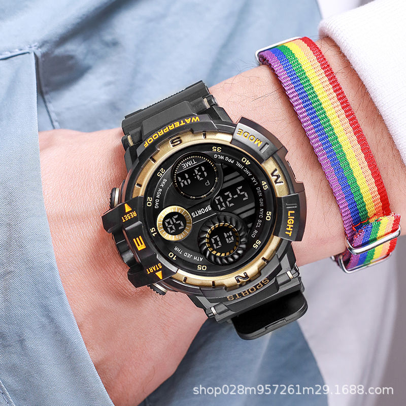 Suministro directo de fábrica 966 comercio exterior multi-funcional led luminoso impermeable tendencia deportiva estudiante reloj al por mayor reloj electrónico