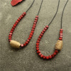 Accessories, red beaded bracelet, cotton and linen, new collection, simple and elegant design