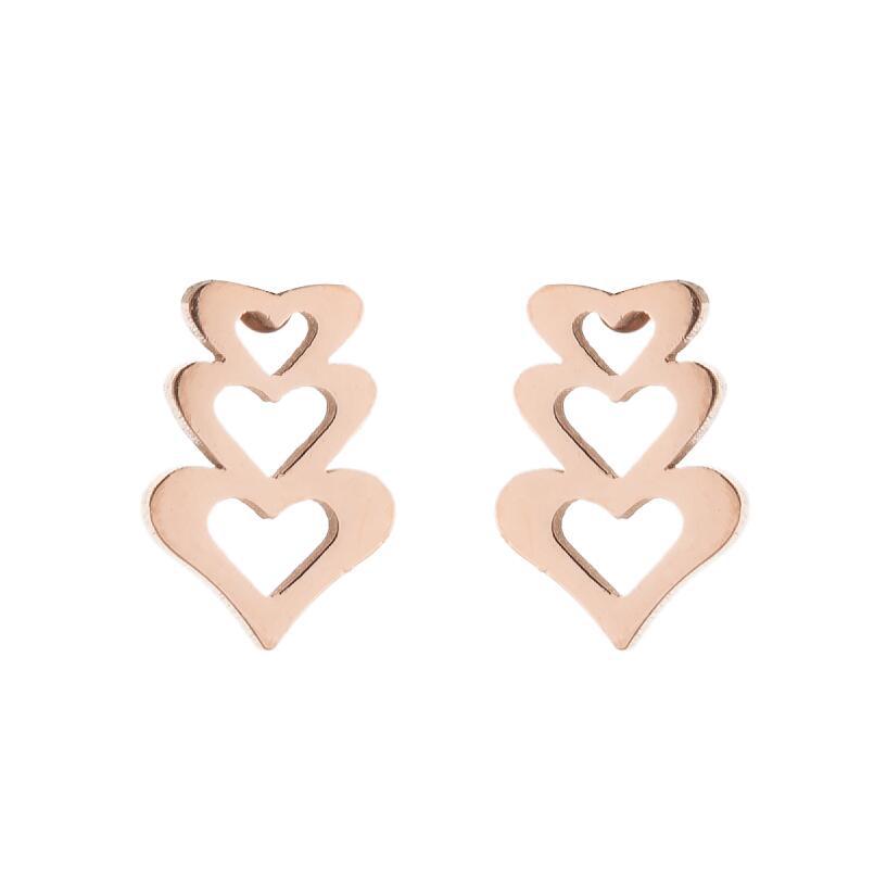 18K Gold, Real Gold Plated Plating Material Earrings Classification 1 Pair Quantity PVD Coated 18K Gold Real Gold Plated Heart Shape 304 Stainless Steel Simple Style Waterproof Non Tarnish Earrings