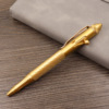 Tungsten steel head Bronze pen handmade machine gun pen Creative retro pure copper bolt bamboo style tactical pen