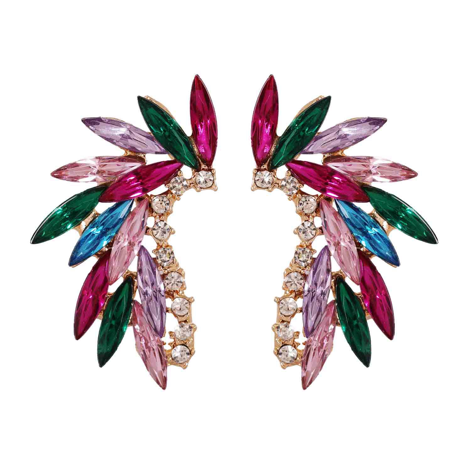 Boucles D&#39;oreilles En Cristal De Verre Ailes D&#39;ange De Mode display picture 5