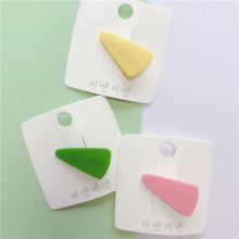 韩国儿童正品发饰亚克力磨砂几何三角发夹女童宝宝头饰碎发边夹女