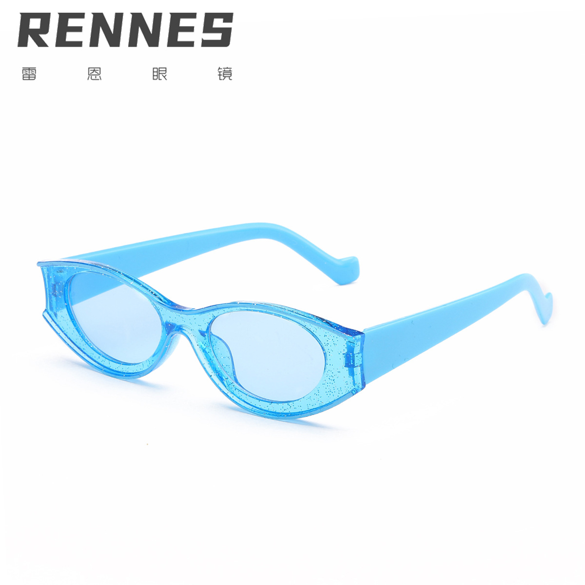 2021 Nuevo Marco oval ins gafas de sol de ojo de gato europeas y americanas punto pintura personalidad gafas de sol marco grande pasarela gafas 97082