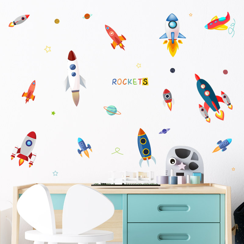 Cartoon Space Rocket Wall Stickers display picture 6