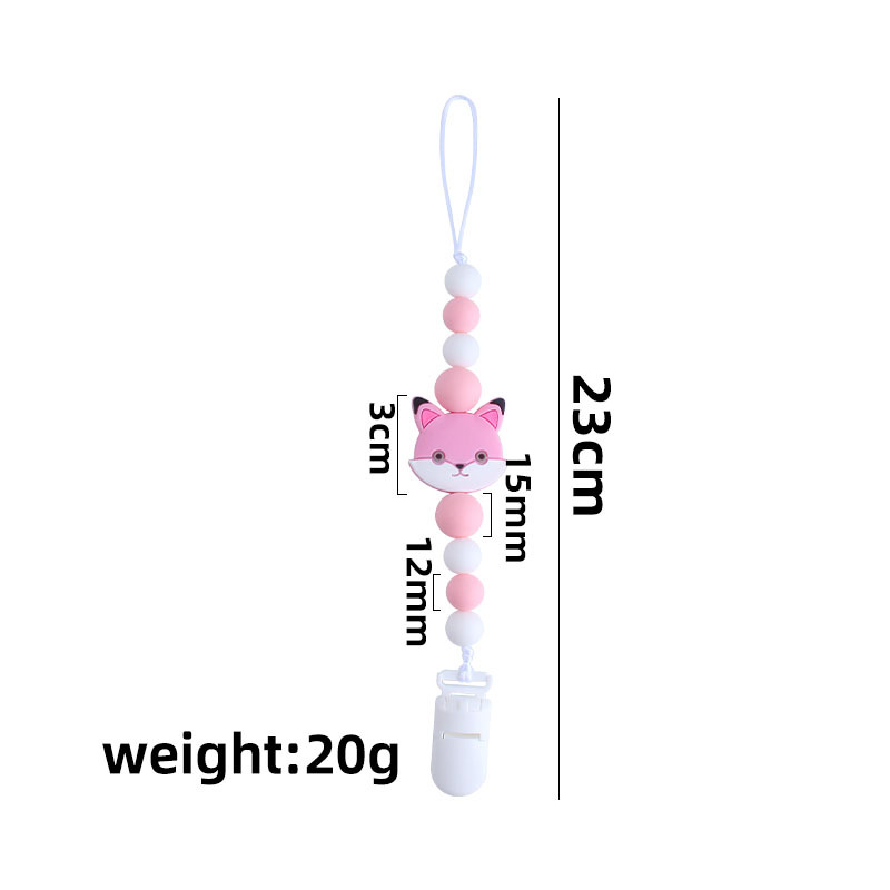 Amazon nuevo duckbill chupete clip gato cuentas de silicona mordedor bebé molar juguete cadena anti-perdido cadena