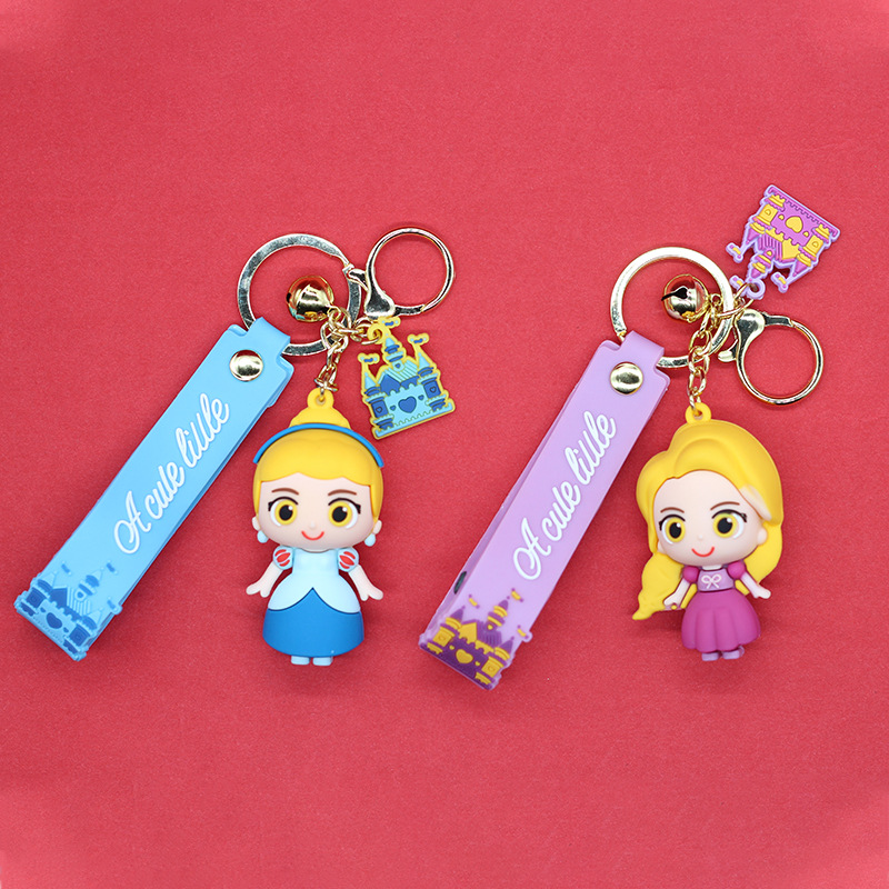 Drip glue Snow White Mermaid Key buckle Pendant Bag Accessories One piece On behalf of Soft glue Leather originality