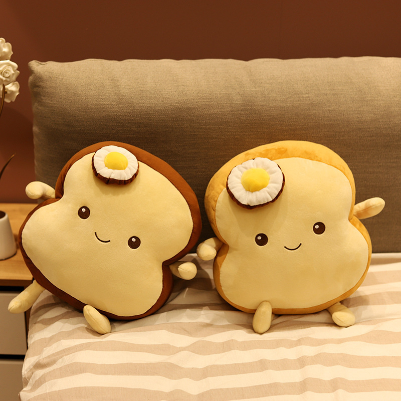 Poached Egg Bread Toast Pillow Doll Personality Plush Toy New Cross-border Foreign Trade Japanese Rag Doll Wholesale