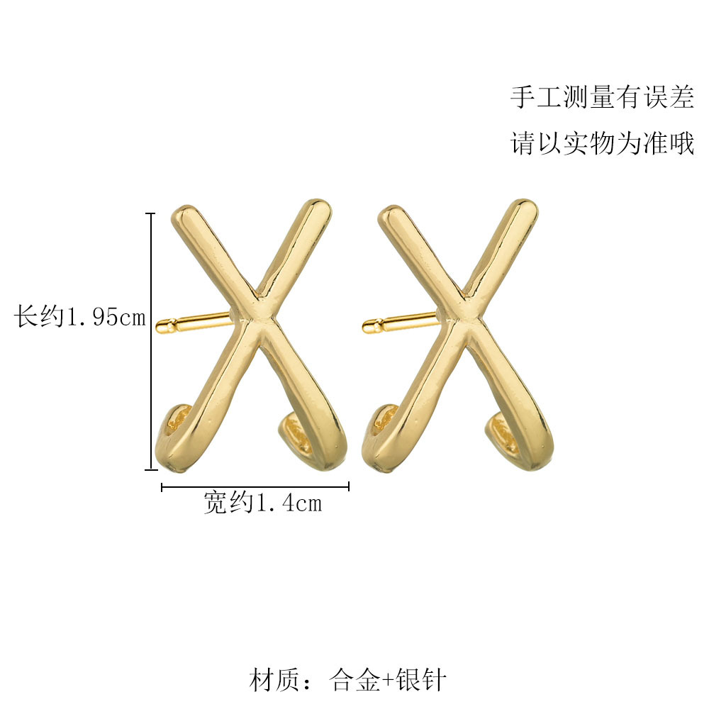 X-shaped Simple Matte Earrings display picture 3