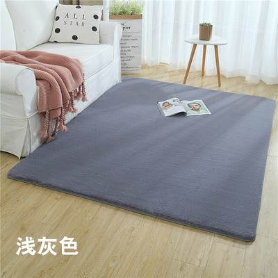 北欧ins长方形白色长毛绒卧室床边地垫客厅茶几地毯定制满铺地毯