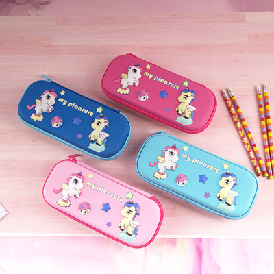 3D waterproof originality Stationery Shell EVA unicorn Cartoon multi-function Pencil bag primary school Junior school student Pencil box
