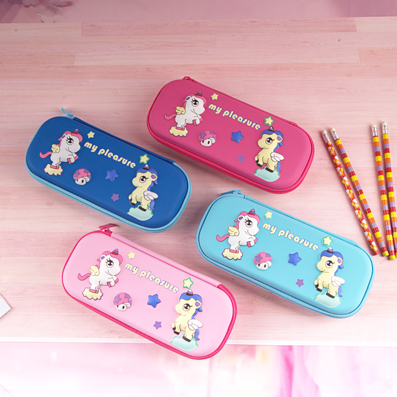 3D waterproof originality Stationery Shell EVA unicorn Cartoon multi-function Pencil bag primary school Junior school student Pencil box