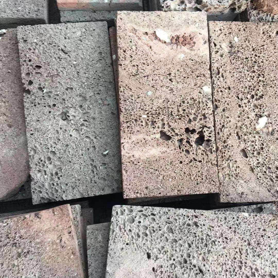 厂家批发火山石板 火山石切片 红色火山石板 黑色火山石板