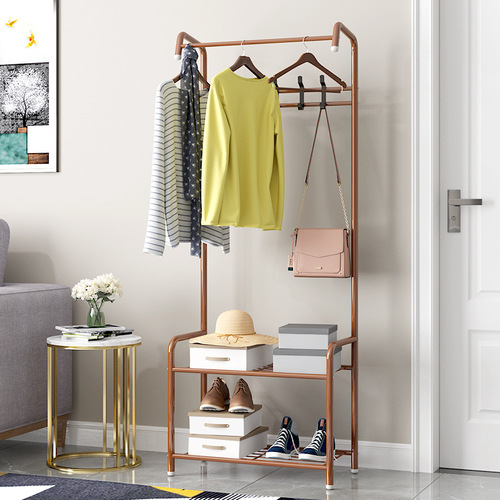 Simple Clothes Hanger Floor Bedroom Coat Rack Hang Clothes Shelf Wardrobe Storage Shelving Creative Storage 