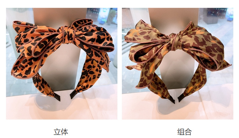 Korea Retro Silk Leopard Dot Pattern Multilayer Headband display picture 22