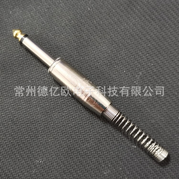 6.3公单 二芯单声道疏密弹簧插头视频音频音箱音响麦克风话筒插头