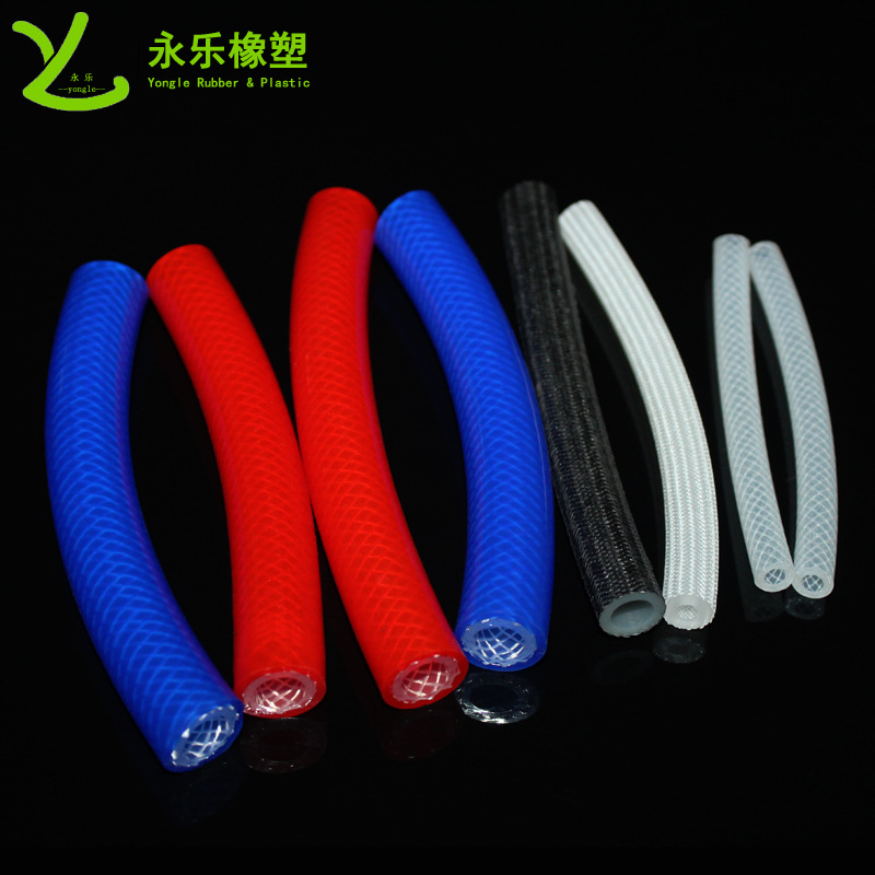 负压编织硅胶管啤酒机硅胶编织管内径6*12外径符合网纹管食品级