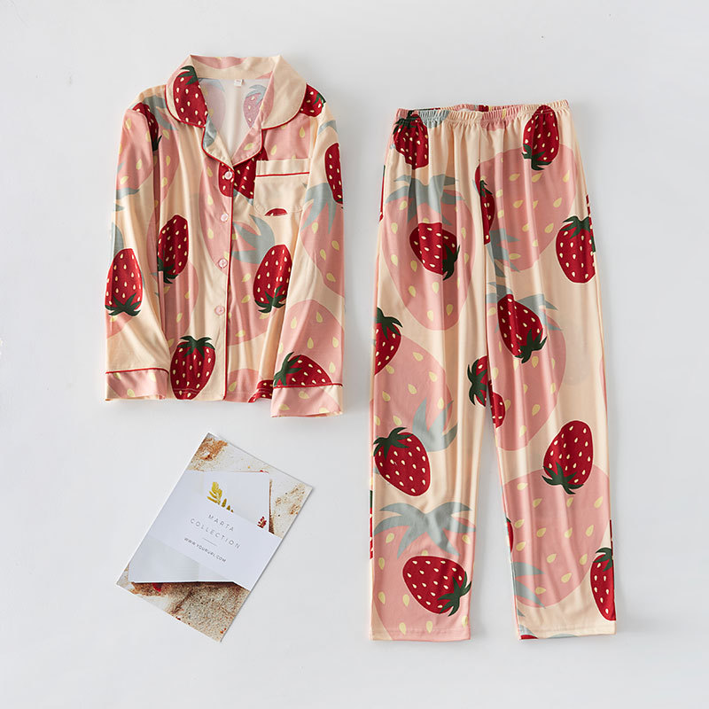 Pijamas de primavera y otoño de las mujeres más el tamaño de algodón puro de manga larga ropa de casa para las mujeres y las madres de dos piezas traje de invierno