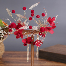 新娘结婚头饰头花2020中式新款红色敬酒服发饰超仙发箍婚礼配饰品