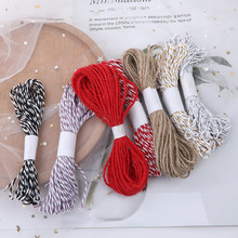 双股 彩色棉线双色棉线 手工编织DIY双股彩色红色吊牌细棉绳10米