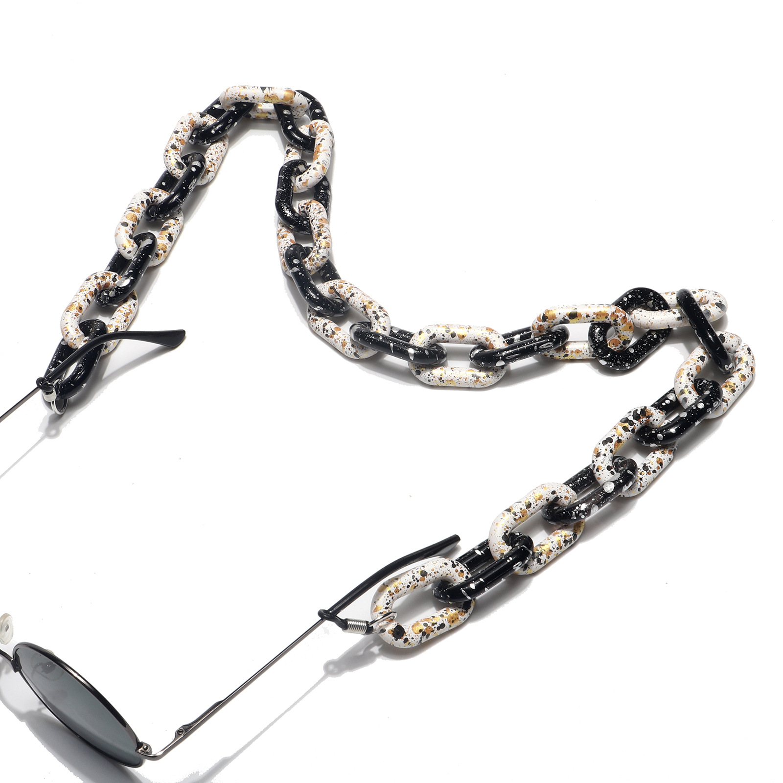 45g Weight Plastic Material White, Black Color Acrylic Glasses Chain Simple Retro Thick Glasses Rope Fashion Glasses Chain Wholesale Nihaojewelry 5