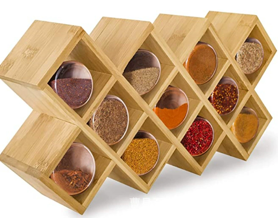 Производители поставляют бытовую простую стойку для приправ, деревянную алмазную простую клетчатую деревянную стойку для приправ