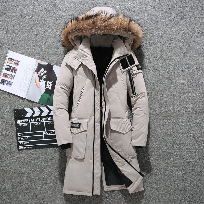 2020 new pattern Down Jackets man Mid length version Korean Edition Self cultivation keep warm thickening Youth Men's Hair collar coat