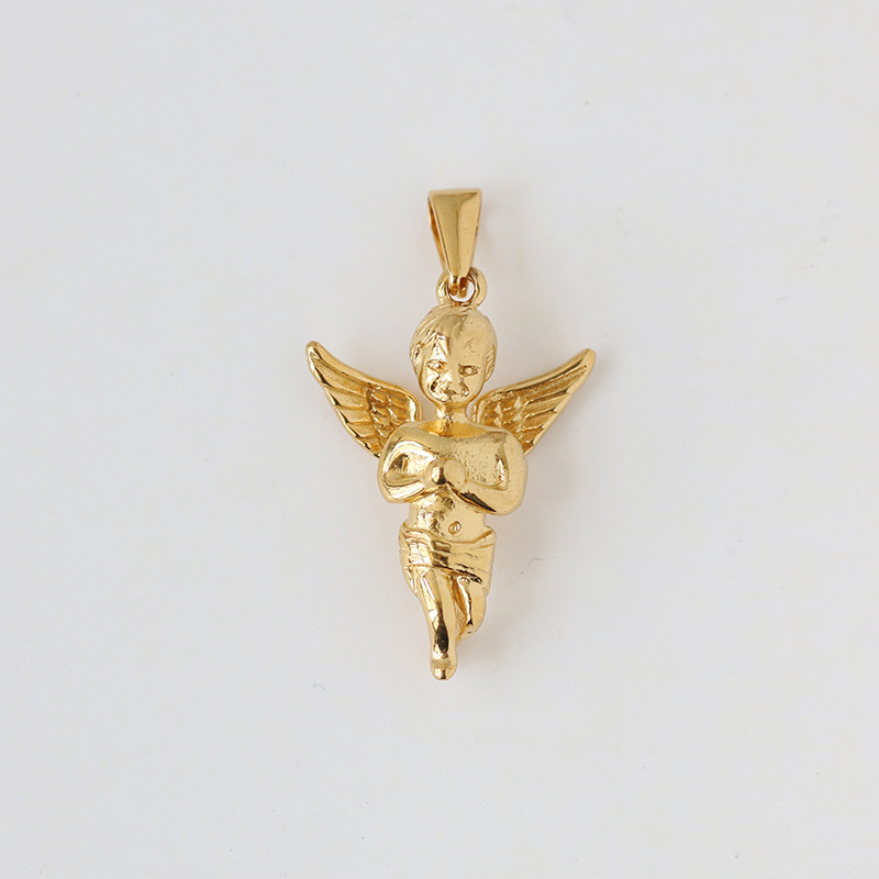 Stereo Eight Pointed Star Angel Libra Titanium Gold-plated Pendant Wholesale Nihaojewelry