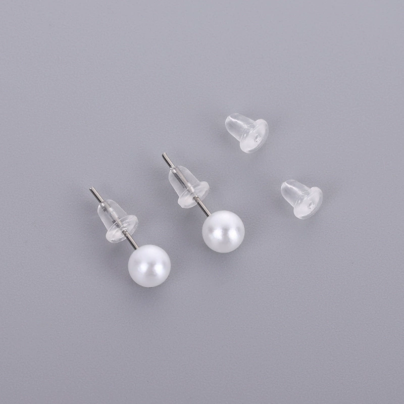 Earrings, protective non-slip accessory, plastic transparent bullet, handmade, plus size