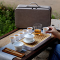 家用简约白瓷便携盖碗茶杯陶瓷茶具礼品批发logo旅行整套干泡茶