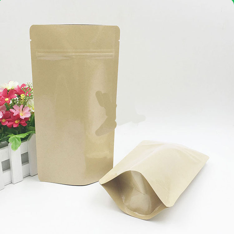 厂家批发生产哑opp复牛皮纸包装袋自立拉链袋食品包装镀铝塑料袋