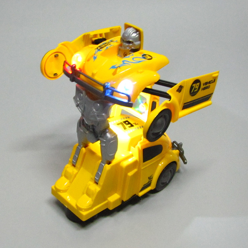 Eléctrico universal escarabajo deformación coche música luz deformación robot simulación clásico coche modelo coche de juguete