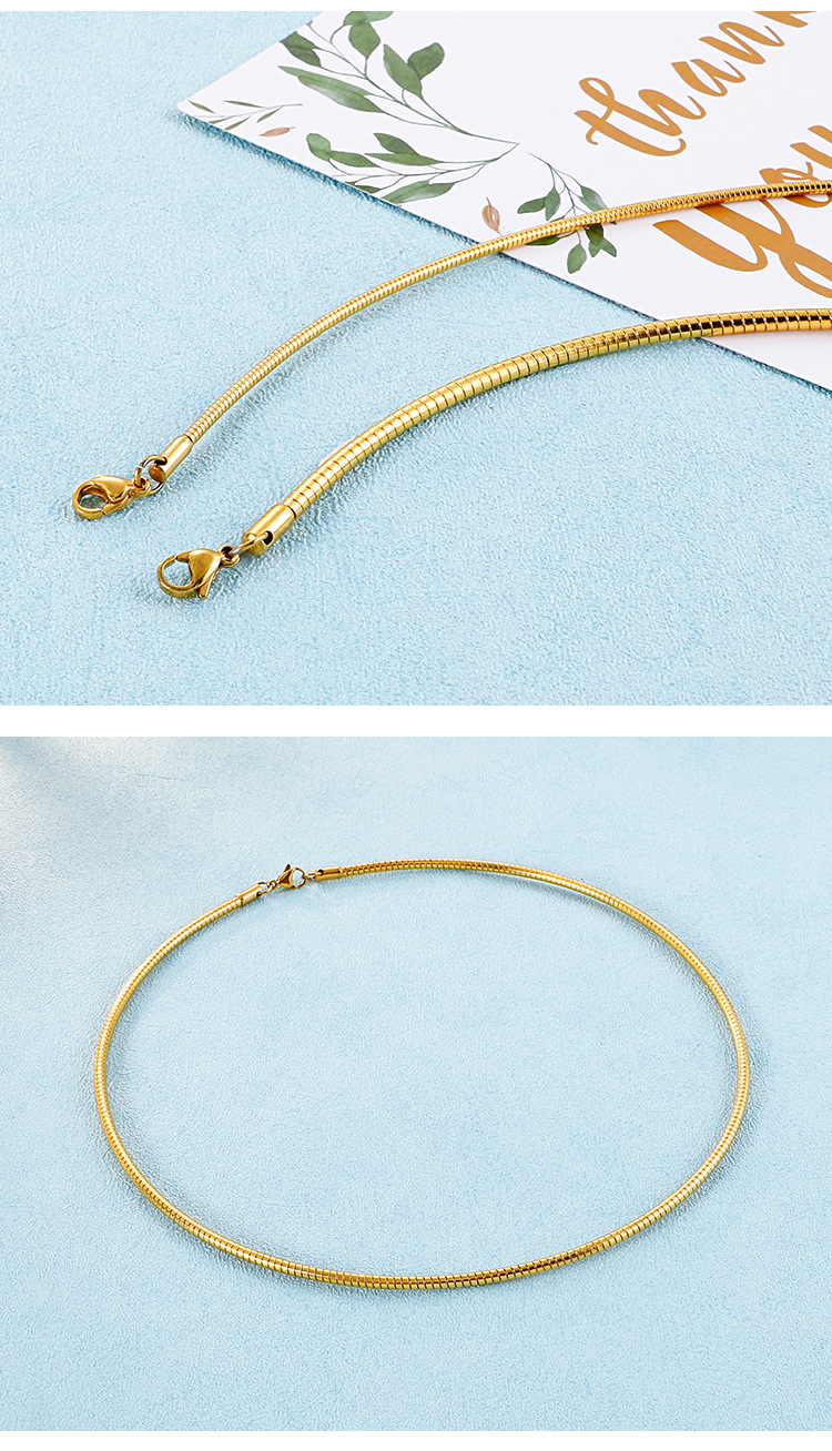 Choker Classification PVD Coated 18K Gold Plated Geometric Titanium Steel Simple Style Waterproof Non Tarnish 304 Stainless Steel Choker