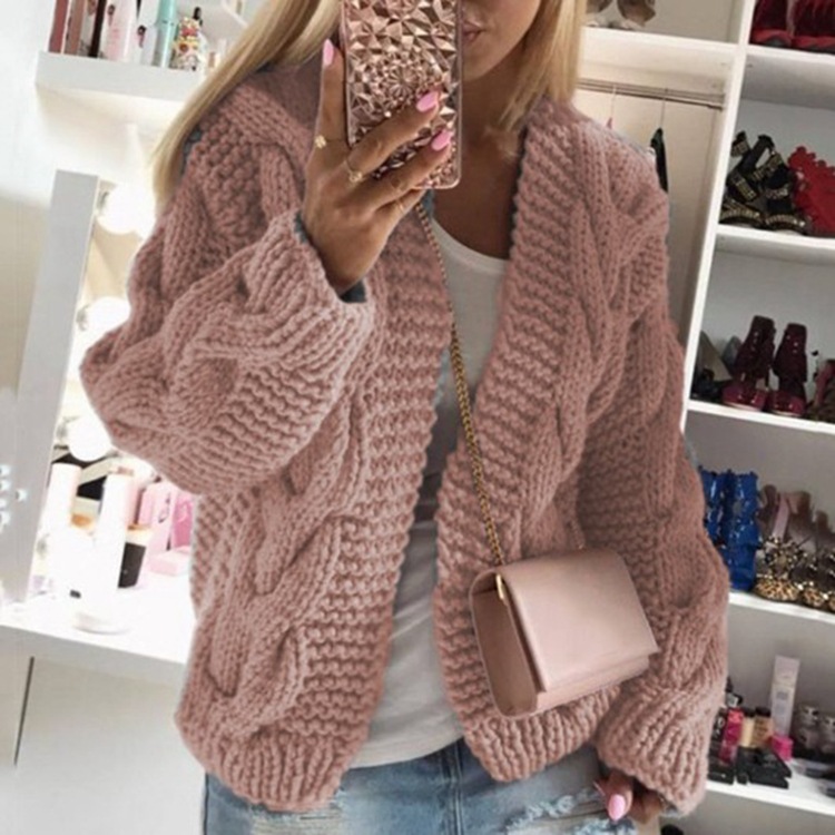 Suéter de punto grueso y resistente estilo europeo y americano para mujer, novedad otoño-invierno 2026, ¡el más vendido!
