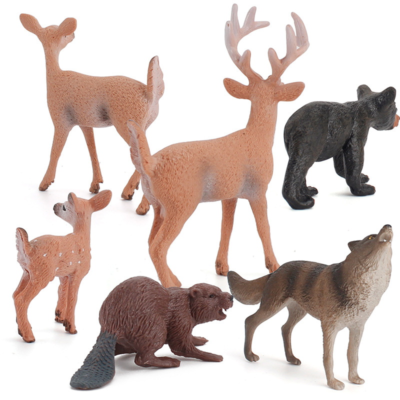 Creativo sólido animal salvaje escritorio bandeja de arena decoración cola blanca ciervo Reno Castor oso negro rugiente Lobo animal mano Oficina