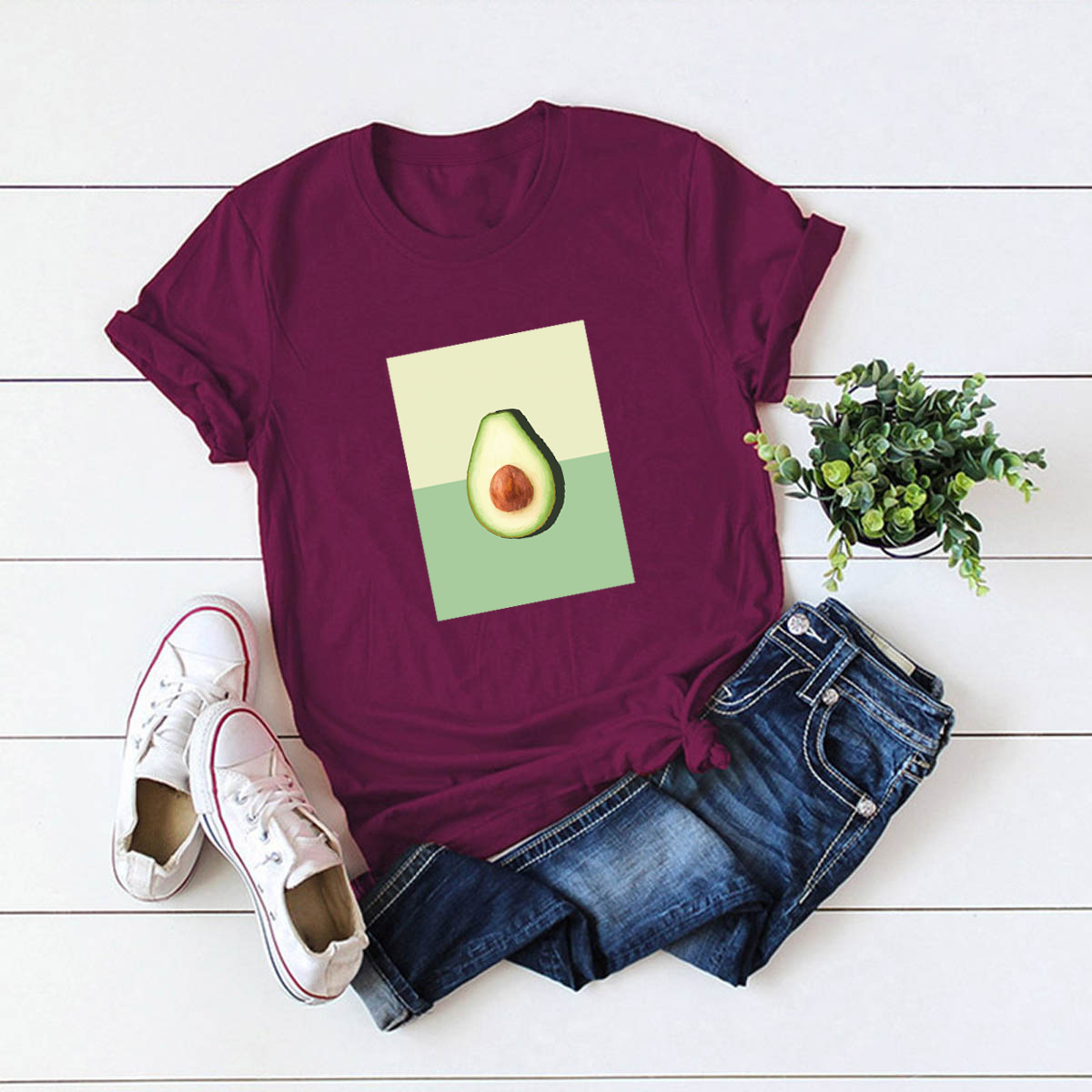 hot avocado print short sleeve women s T-shirt NSSN880