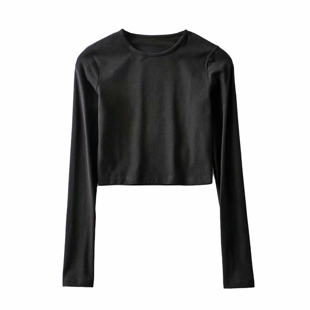 solid color tight long-sleeved T-shirt  NSAC21645