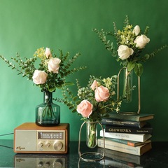 婚慶INS風仿真花廠家米拉玫瑰花束家居裝飾跨境批發假花YC1052