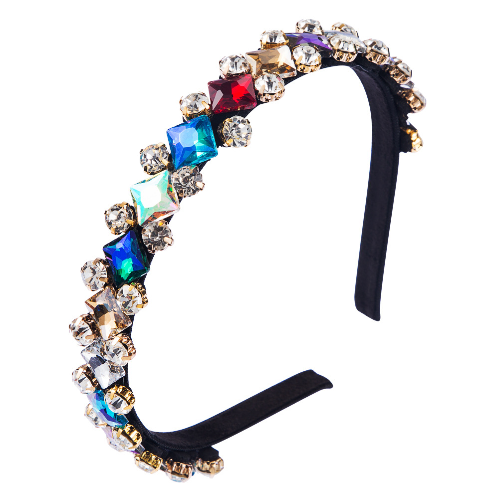 Modetrend Diamant Haarschmuck Glas Diamant Barock Stirnband Frauen Europäische Und Amerikanische Mode Abendessen Braut Stirnband display picture 8