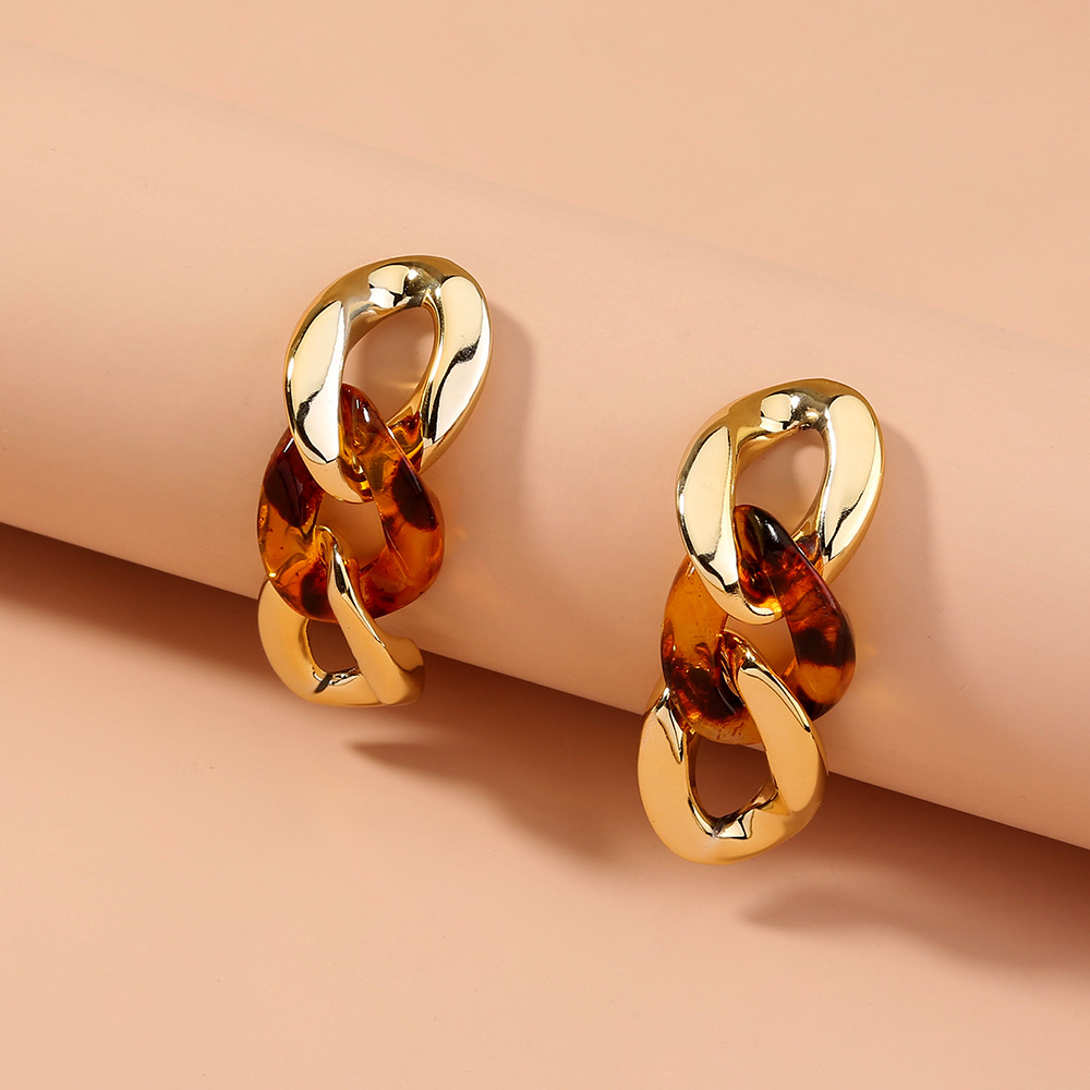 vintage long golden geometric chain fashion tassel earrings wholesalepicture5