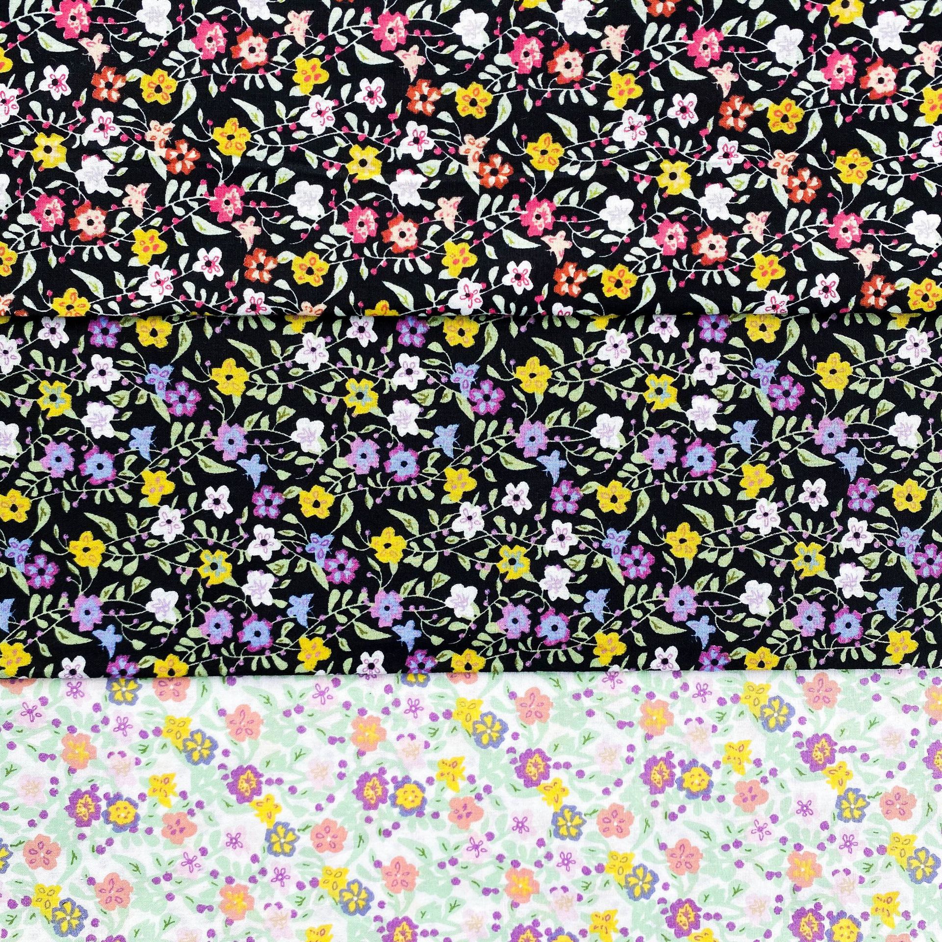 40支全棉府绸印花面料 棉童装面料服装家纺布料 碎花连衣裙面料