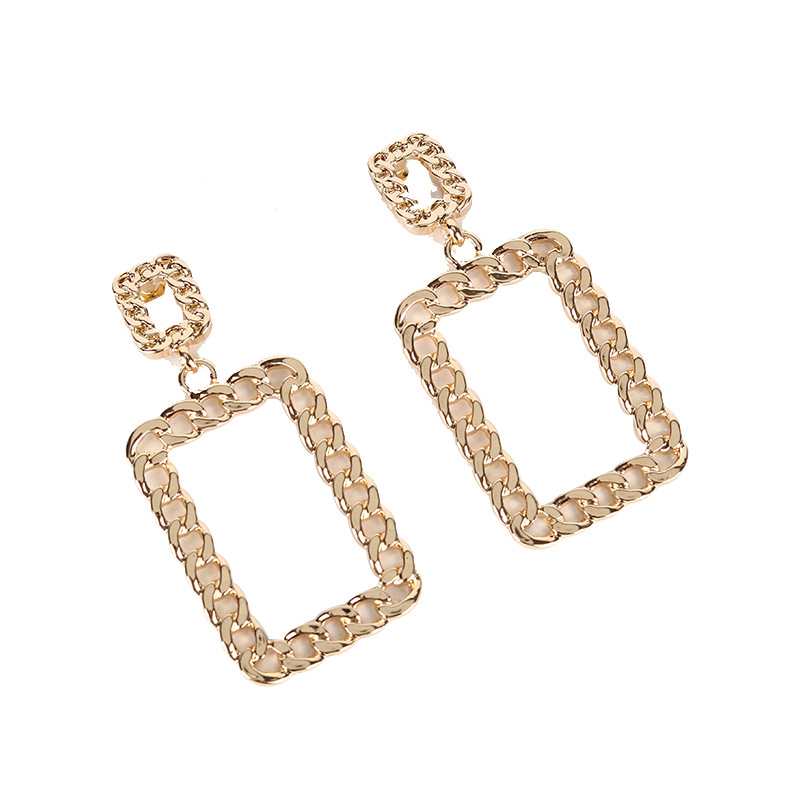 New S925 Silver Needle Stud Chain Buckle Long Alloy Earrings For Women display picture 10