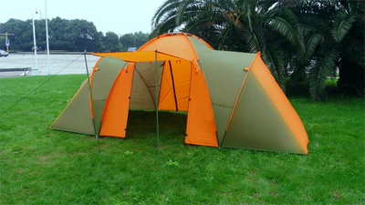 Kaima outdoor two-room one-Hall double-layer tent 4-6 people camping outdoor waterproof windproof tent wholesale (Çadırlar) - orange-4-6-people