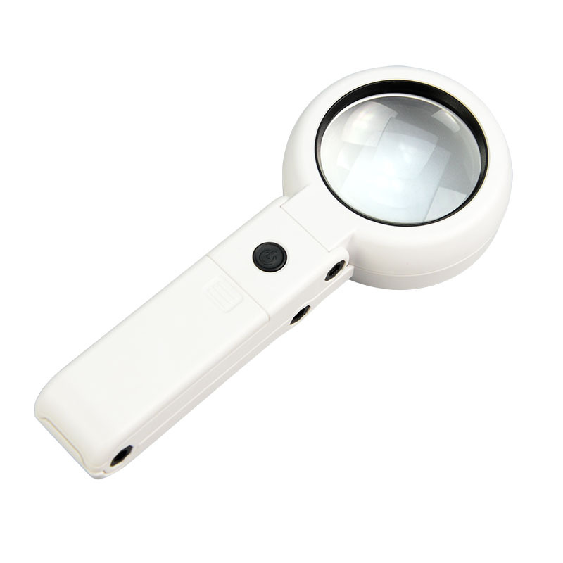 跨境折叠式6led照明放大镜手持55mm放大镜FS55RC放大镜WX