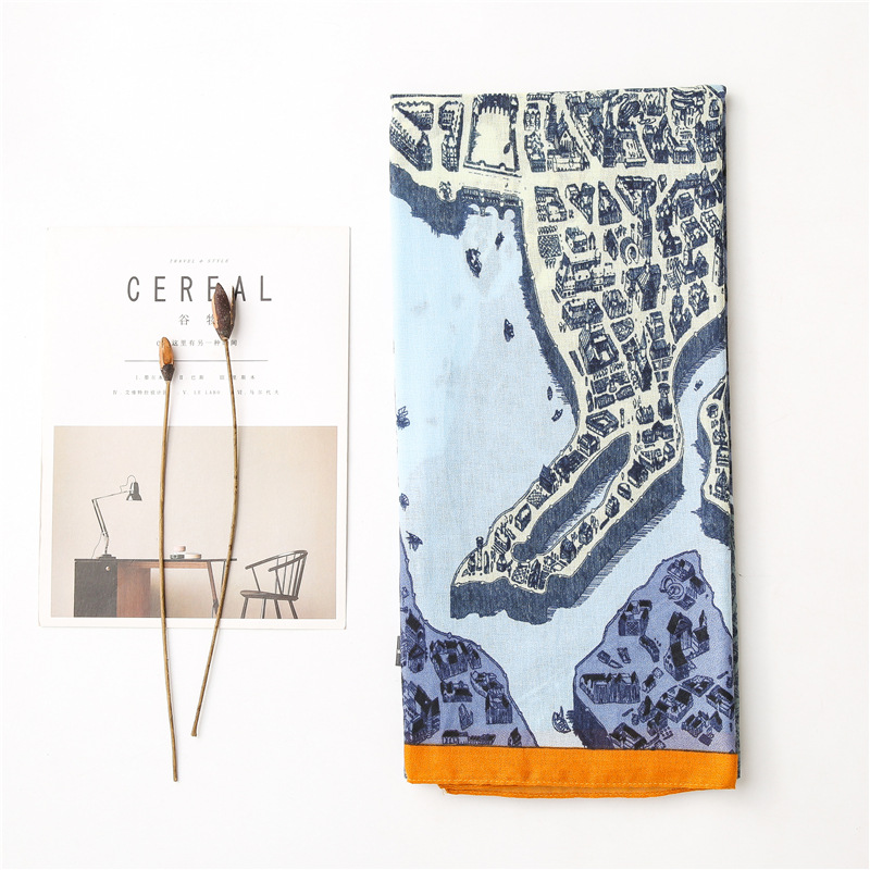 Printed Silk Linen Scarf display picture 27