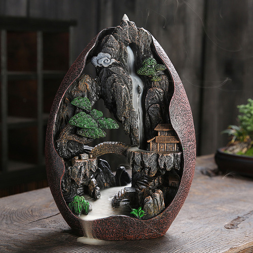 Cross-border new product supply resin alpine flow backflow incense burner creative large backflow incense burner home furnishings original