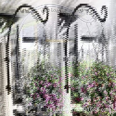悬挂植物支架｜室外支架（16英寸/黑色）防锈 铸铁 壁挂挂钩