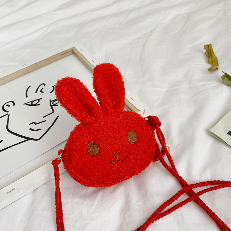 Bolsa DE LOS NIÑOS lindo conejo de peluche bolsa de mensajero de la muchacha princesa moda bolsa pequeña bolsa de la niña bolsa de bebé