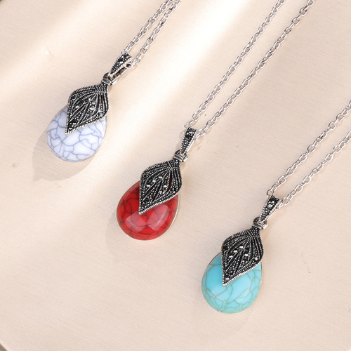 Simple retro turquoise jewelry set, source manufacturer, strong supply, cross-border platform, high-quality supply, drop shipping