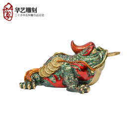 批发绿色金蟾王 禅意复古新中式茶宠摆件 茶台茶具配件蟾蜍